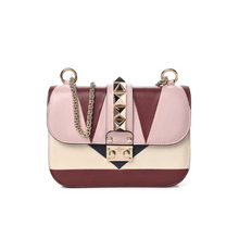 Load image into Gallery viewer, Valentino Vitello Small Colorblock Glam Lock Rockstud Flap Multicolor