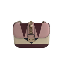 Load image into Gallery viewer, Valentino Vitello Small Colorblock Glam Lock Rockstud Flap Multicolor