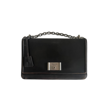 Load image into Gallery viewer, Prada Distressed Black Lock Flap Chain Shoulder Bag