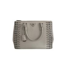 Load image into Gallery viewer, Prada Saffiano Lux Studded Crystal Medium Galleria Double Zip Tote