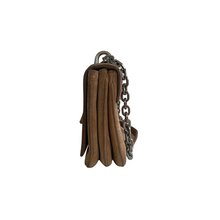 Load image into Gallery viewer, Prada Brown Suede Lock Flap Chain Shoulder Bag