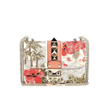 Load image into Gallery viewer, Valentino Vitello Beaded Embellished Mini Glam Lock Rockstud Flap Floral