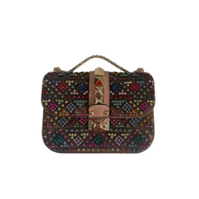 Load image into Gallery viewer, Valentino Crystal Embellished Small Glam Lock Rockstud Flap Multicolor