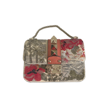 Load image into Gallery viewer, Valentino Vitello Beaded Embellished Mini Glam Lock Rockstud Flap Floral