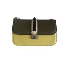 Load image into Gallery viewer, Valentino Garavani Glam Lockstud Medium Shoulder Bag Olive & Yellow
