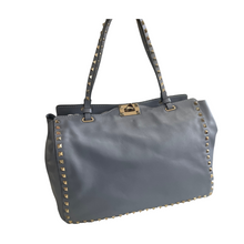 Load image into Gallery viewer, Valentino Vitello Medium Rockstud Tote Light Blue