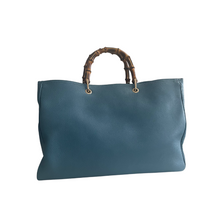 Load image into Gallery viewer, Gucci Pebbled Calfskin Large Bamboo Shopper Tote