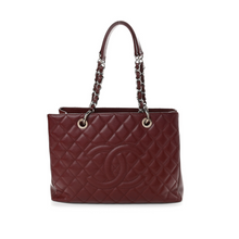 Load image into Gallery viewer, Chanel Caviar Quilted Grand Shopping Tote GST Burgundy