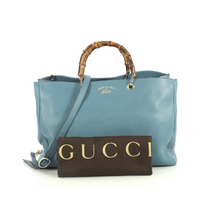 Load image into Gallery viewer, Gucci Pebbled Calfskin Large Bamboo Shopper Tote