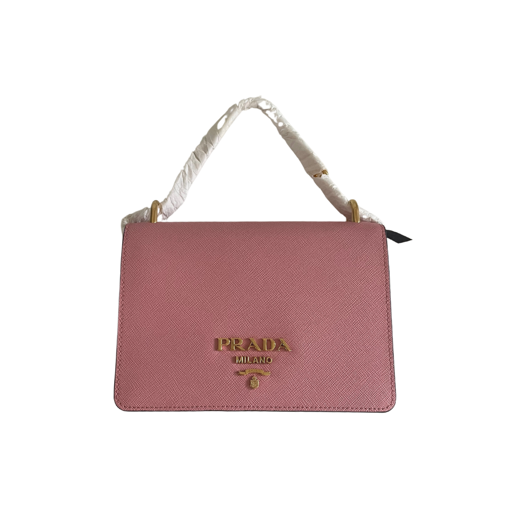 Prada Chain Flap Bag Saffiano Leather Small - Pink – JB Jewelry Co.