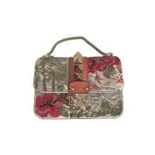 Load image into Gallery viewer, Valentino Vitello Beaded Embellished Mini Glam Lock Rockstud Flap Floral
