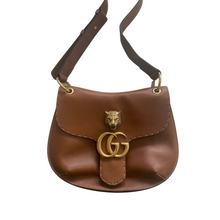 Load image into Gallery viewer, Gucci Calfskin GG Marmont Flap Shoulder Bag Brown
