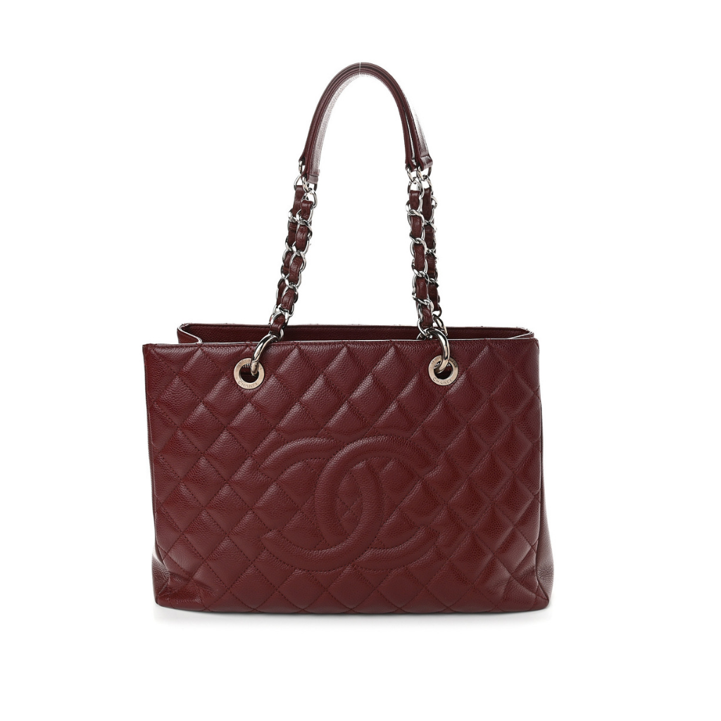 Chanel Caviar Quilted Grand Shopping Tote GST Burgundy